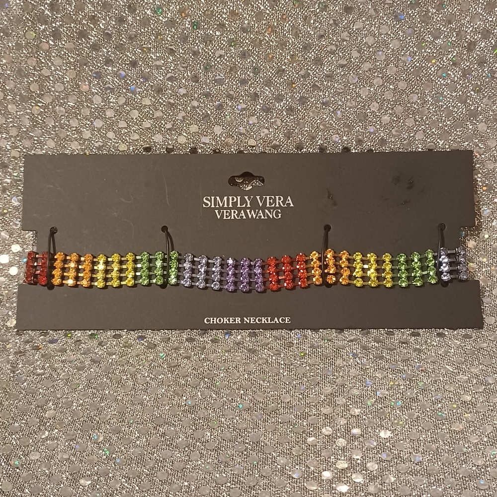 Simply Vera Rainbow Crystal Choker Necklace NWT